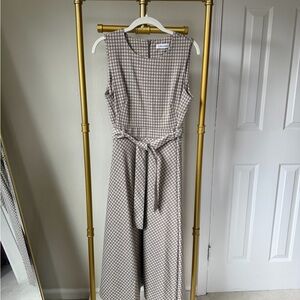 Calvin Klein Beige Checkered Dress